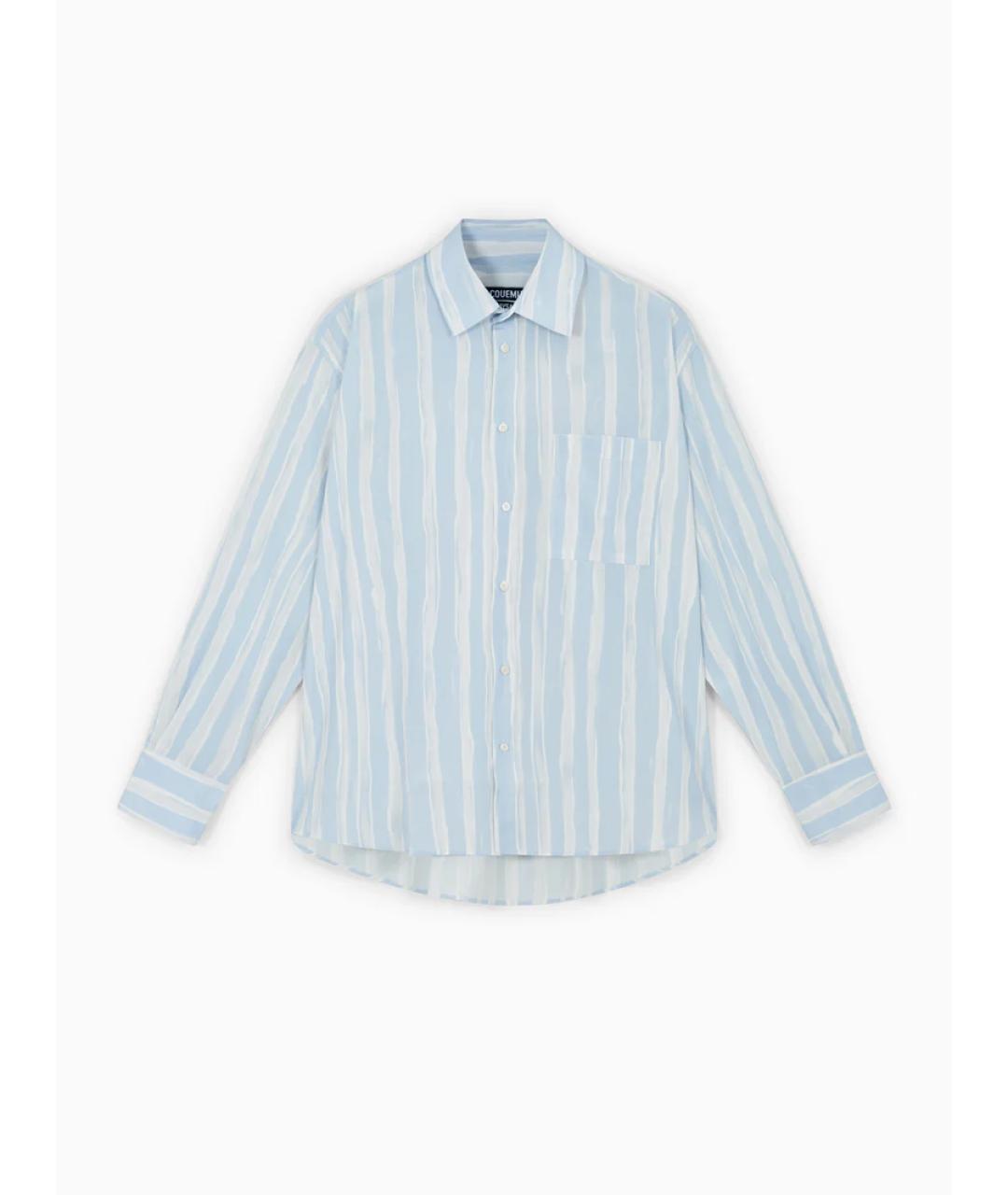 JACQUEMUS Голубая хлопковая кэжуал рубашка, фото 8
