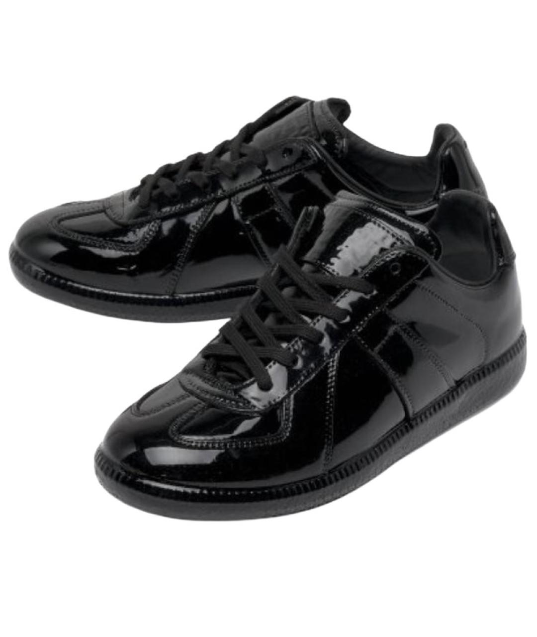 MAISON MARGIELA Черные кожаные кеды, фото 3