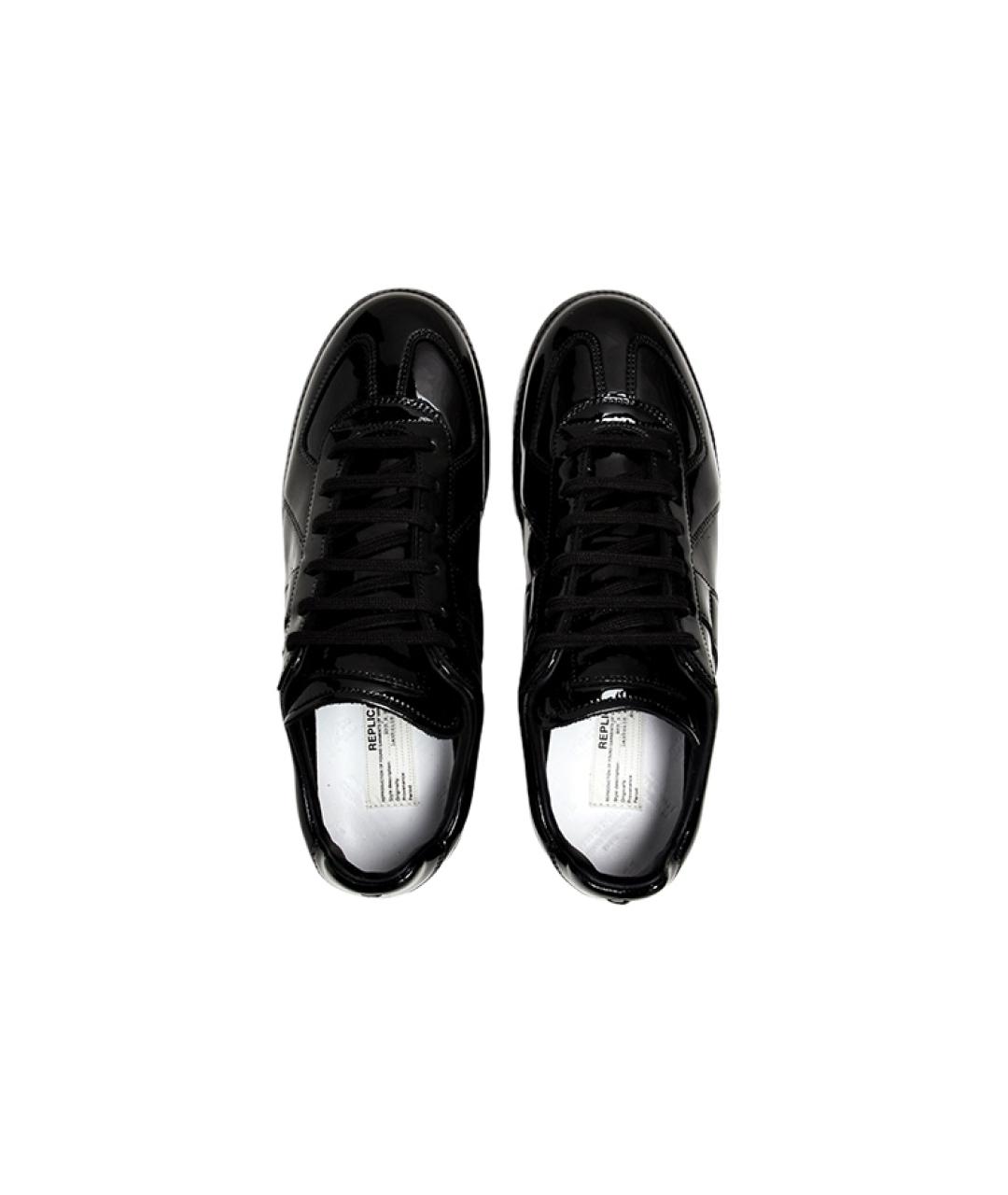 MAISON MARGIELA Черные кожаные кеды, фото 4