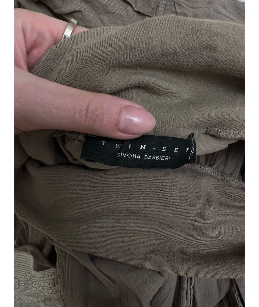 TWIN-SET Коричневая хлопковая юбка макси, фото 3