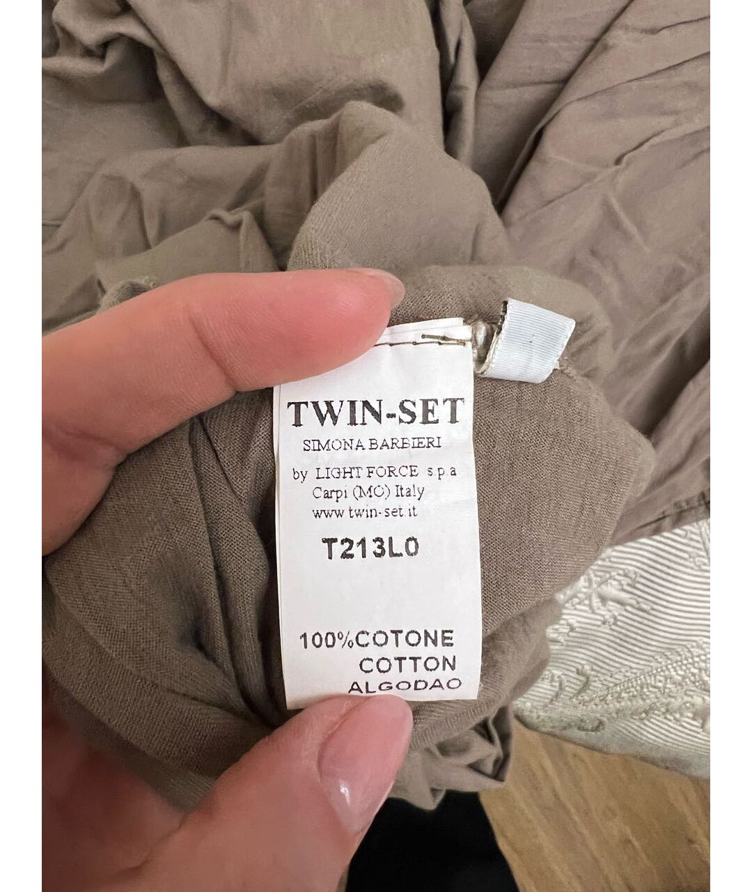 TWIN-SET Коричневая хлопковая юбка макси, фото 5