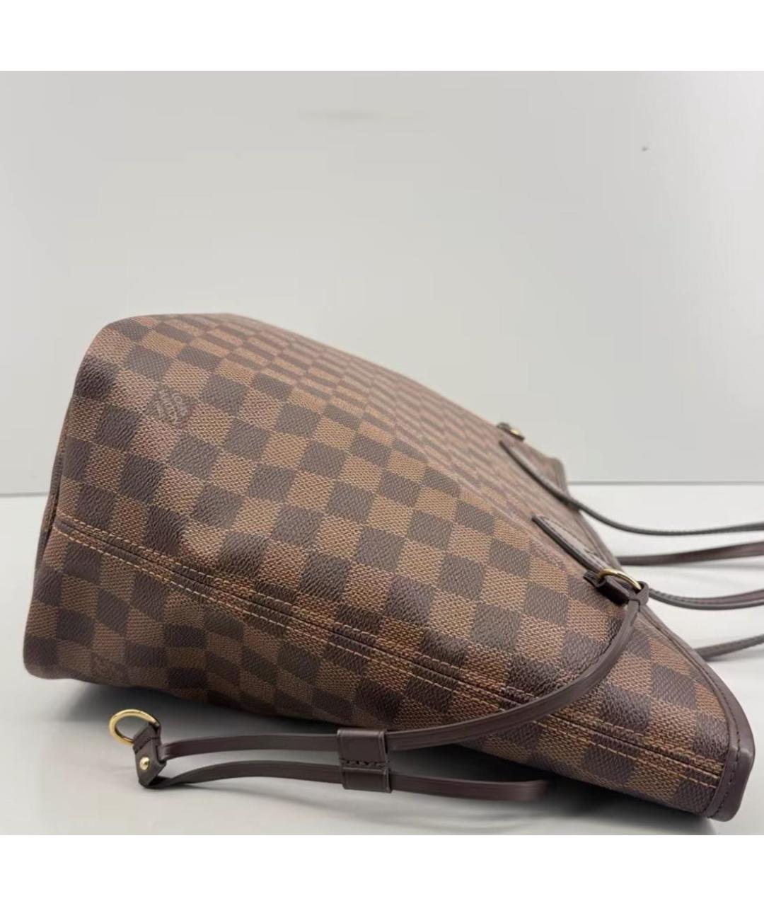 LOUIS VUITTON Коричневая кожаная сумка тоут, фото 4