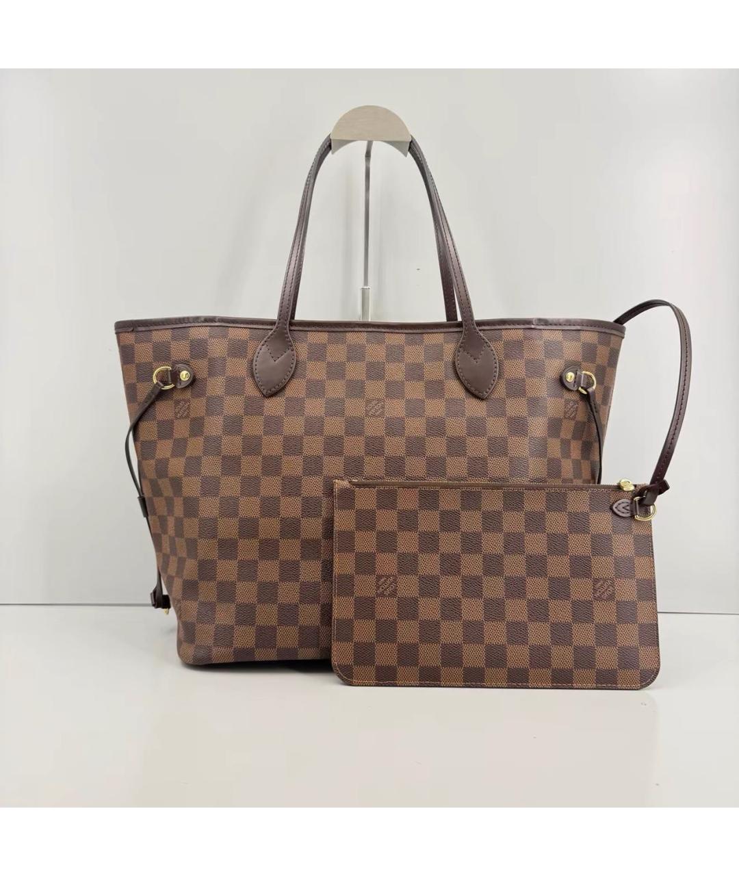 LOUIS VUITTON Коричневая кожаная сумка тоут, фото 9