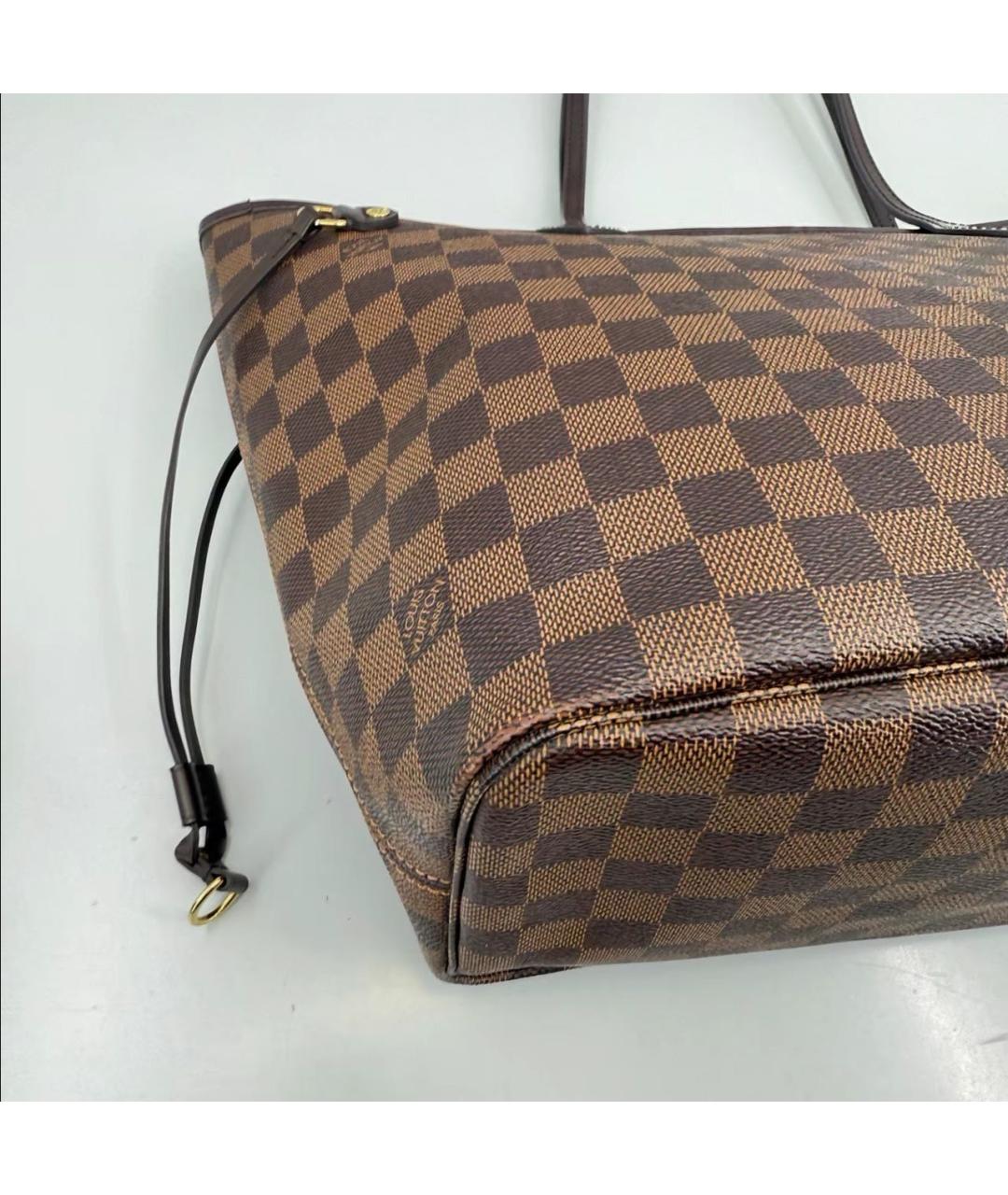 LOUIS VUITTON Коричневая кожаная сумка тоут, фото 5