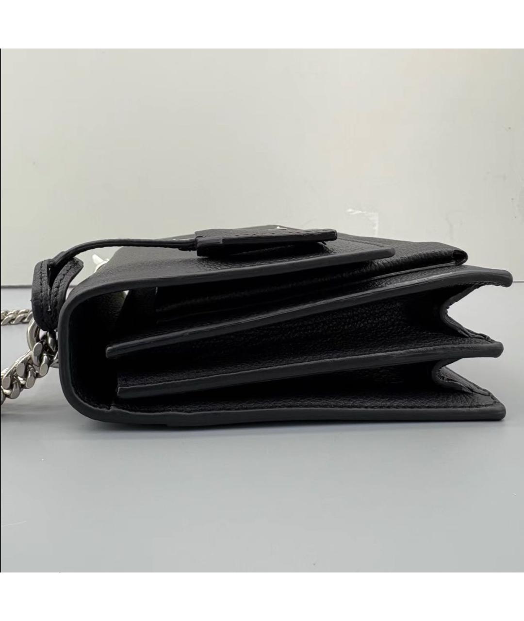 SAINT LAURENT Черная кожаная сумка через плечо, фото 2