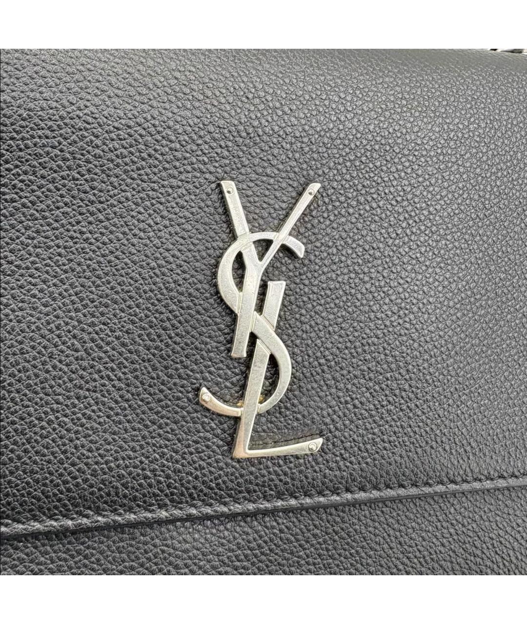 SAINT LAURENT Черная кожаная сумка через плечо, фото 6