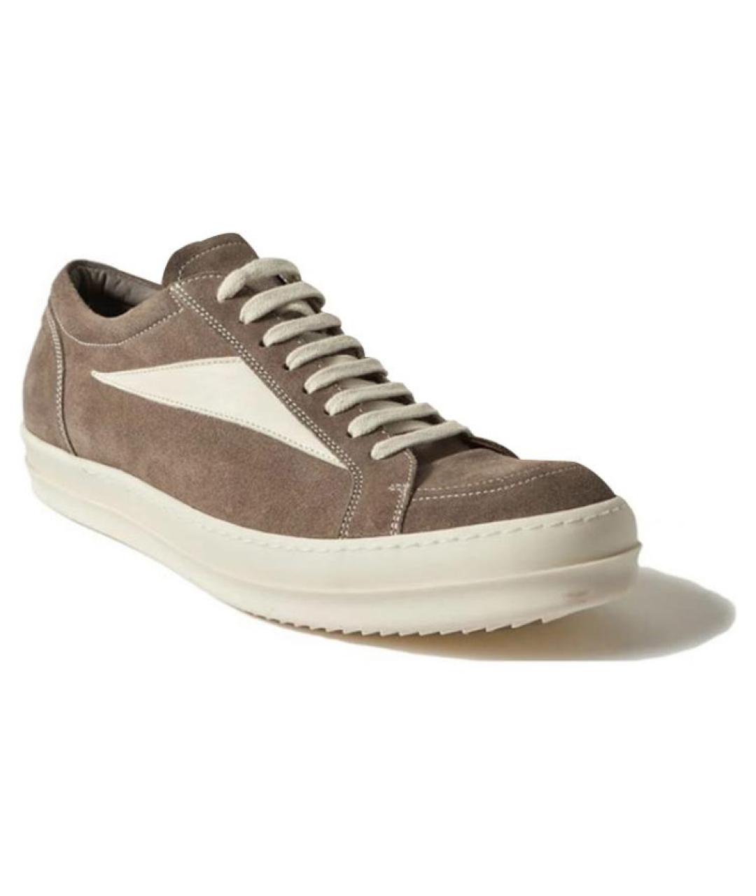 RICK OWENS Коричневые замшевые кеды, фото 3