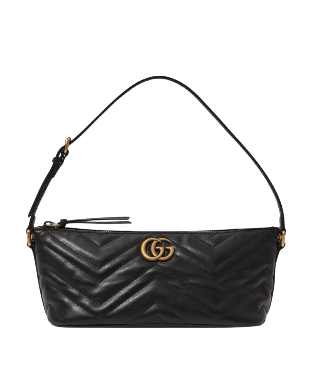 GUCCI Черная кожаная сумка с короткими ручками, фото 1