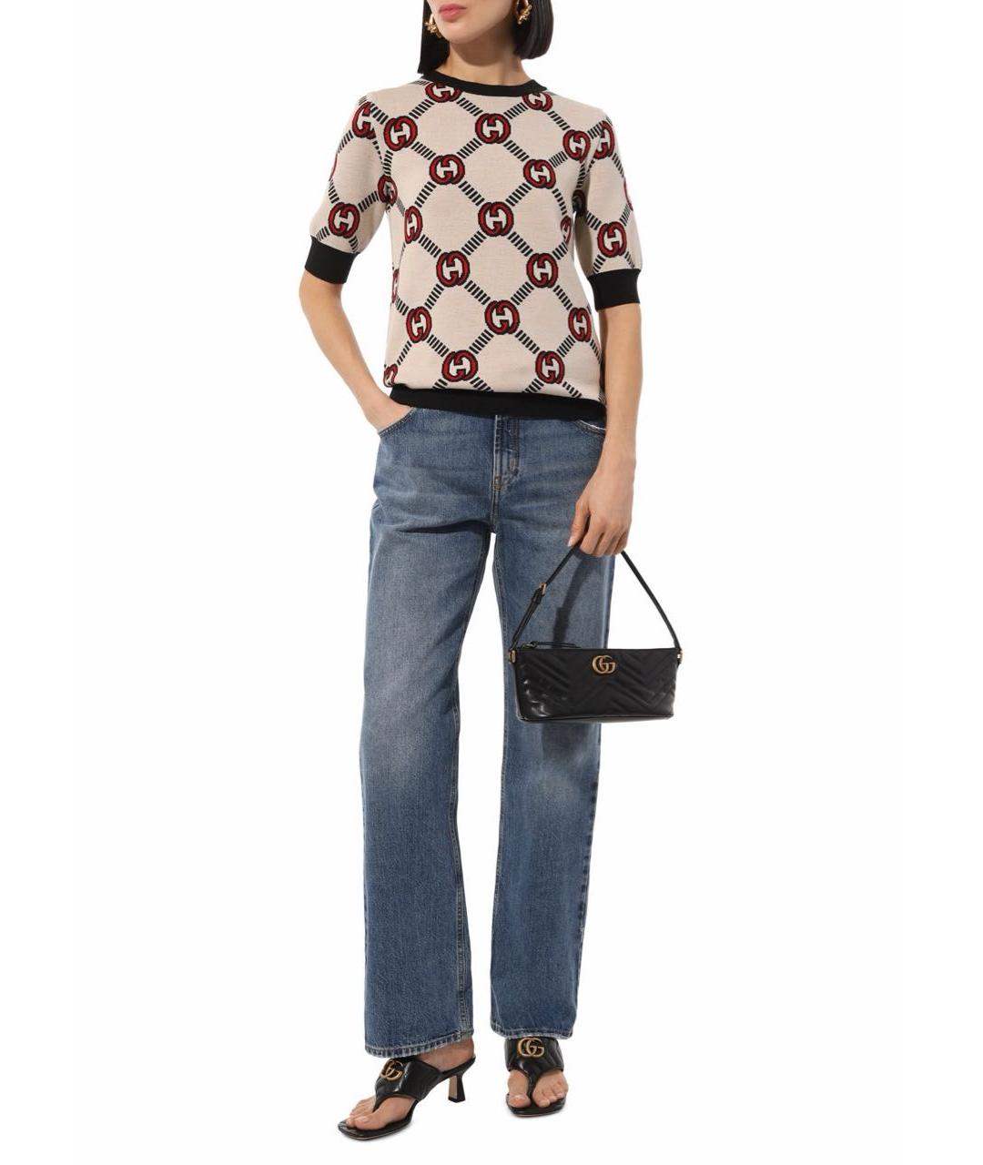 GUCCI Черная кожаная сумка с короткими ручками, фото 4