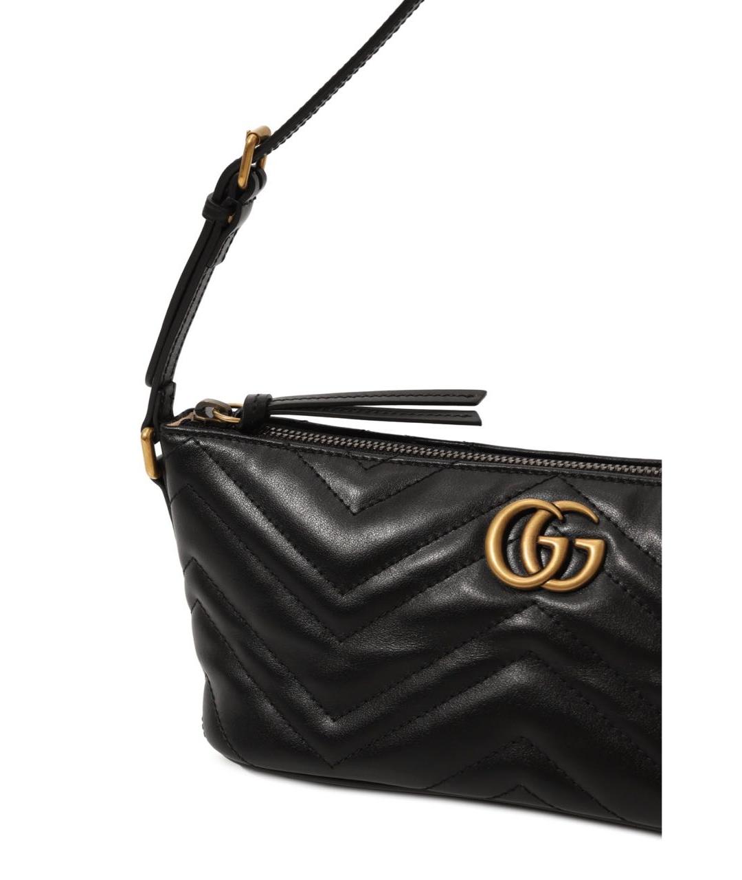 GUCCI Черная кожаная сумка с короткими ручками, фото 3