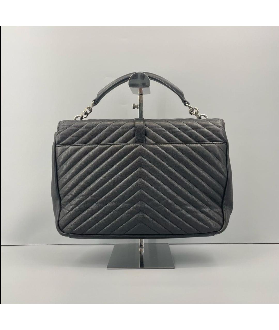 SAINT LAURENT Черная кожаная сумка через плечо, фото 2