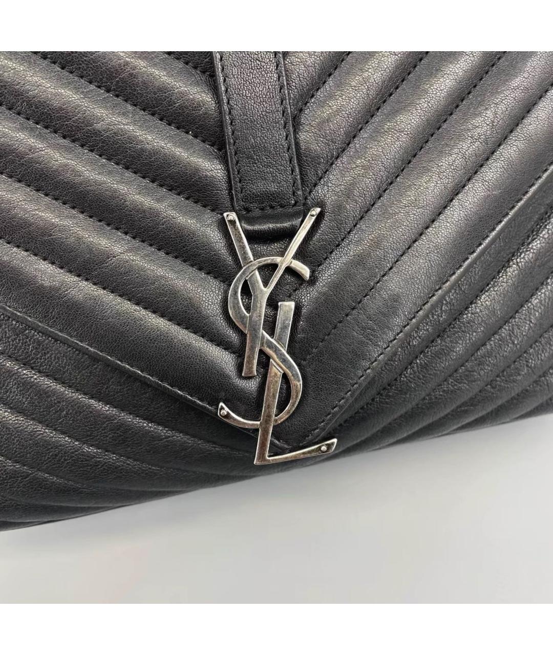 SAINT LAURENT Черная кожаная сумка через плечо, фото 7
