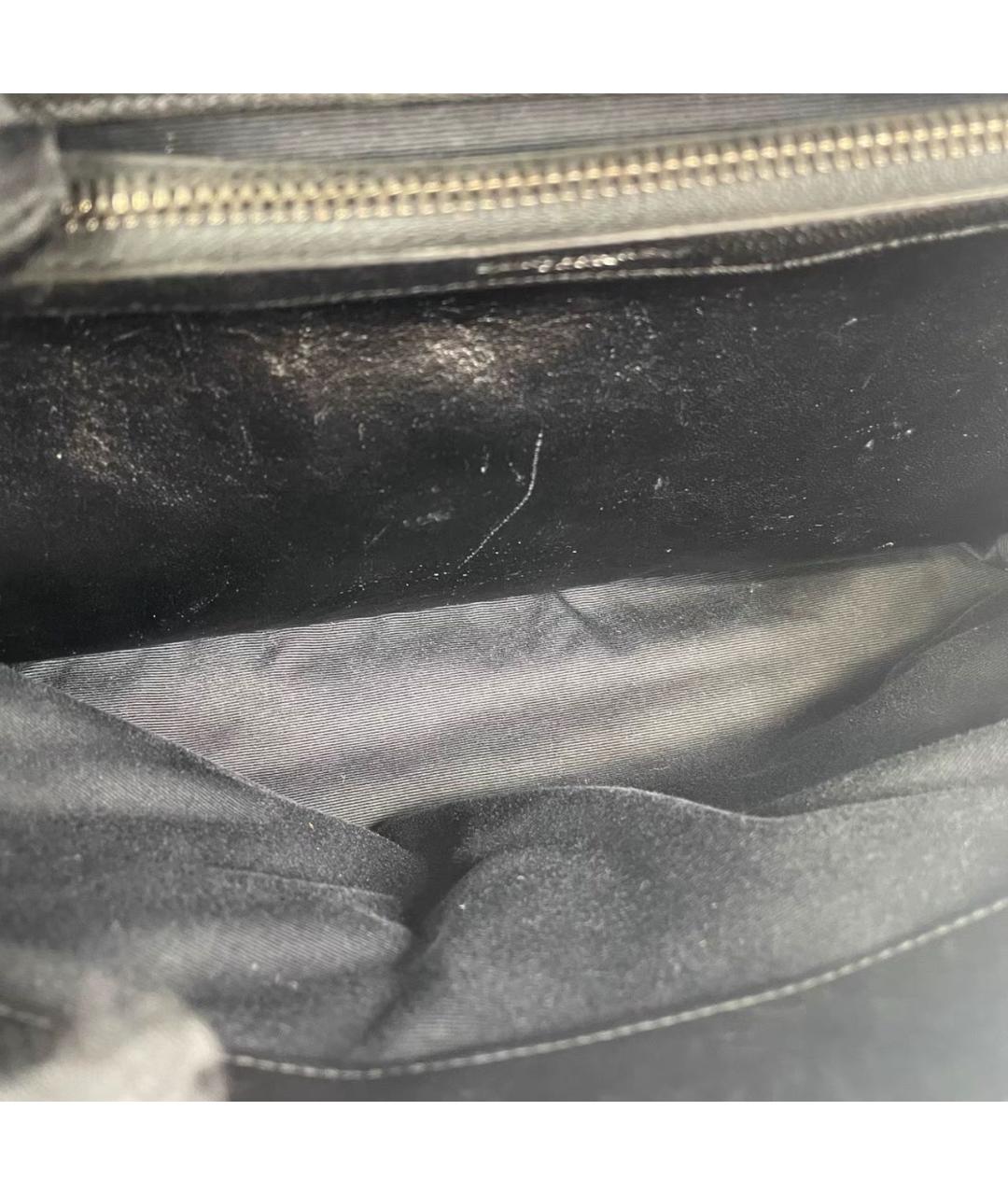 SAINT LAURENT Черная кожаная сумка через плечо, фото 6