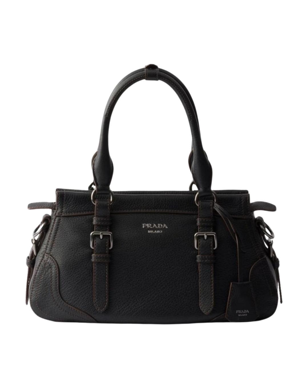 PRADA Черная кожаная сумка тоут, фото 1