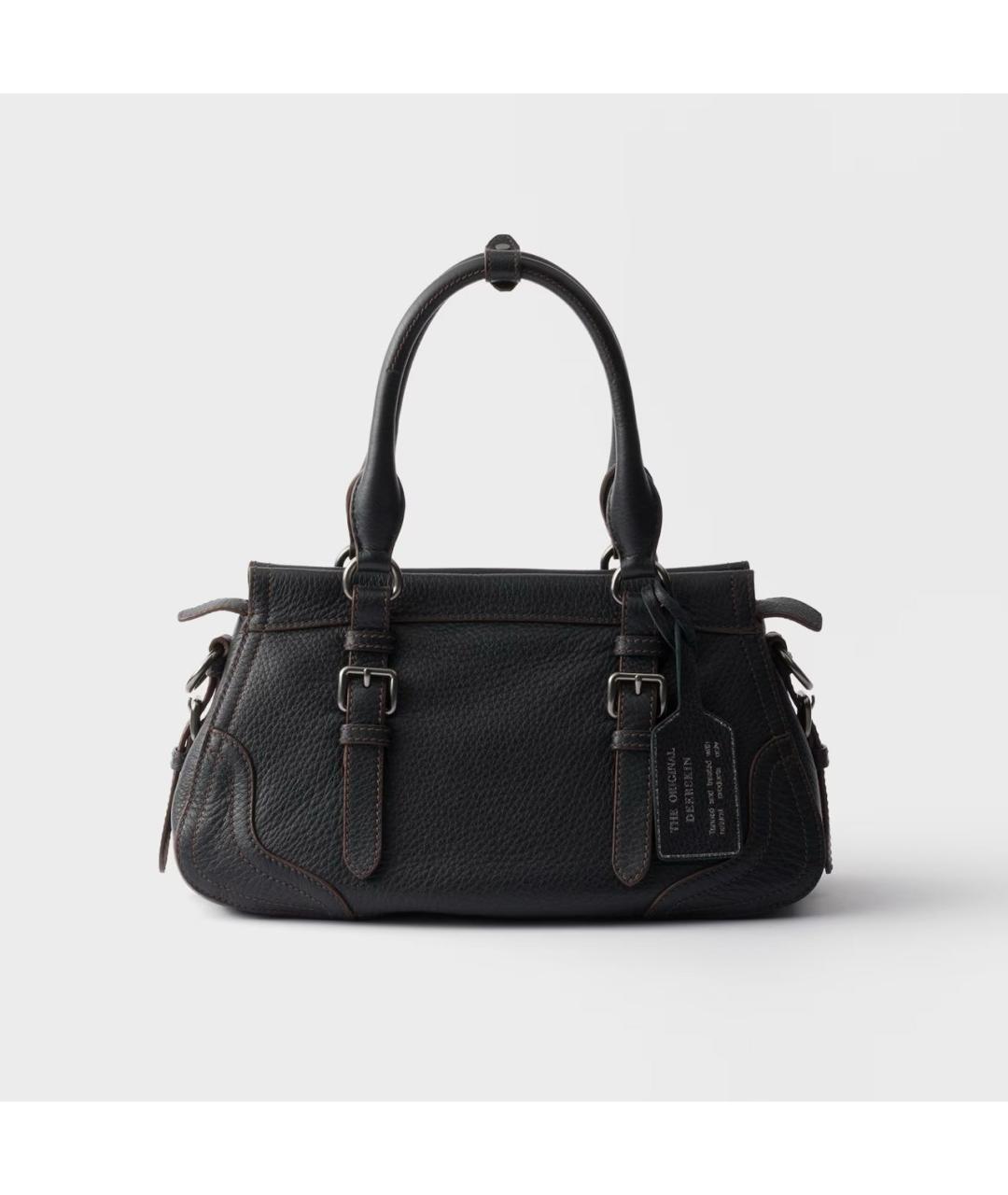 PRADA Черная кожаная сумка тоут, фото 4