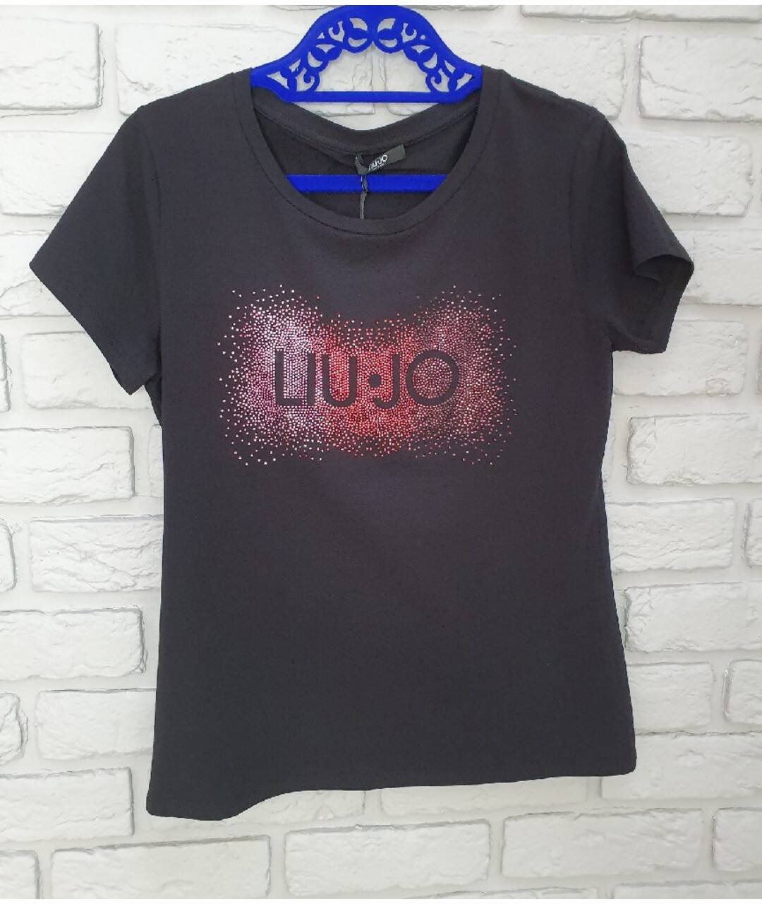 LIU JO Черная хлопковая футболка, фото 4