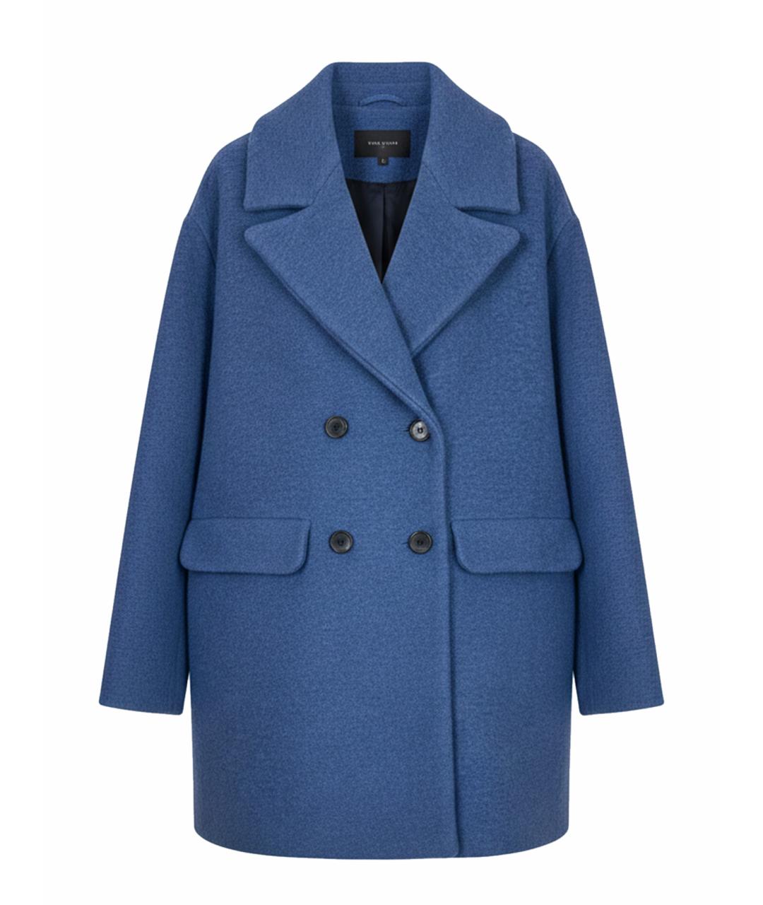 MAX MARA Синее шерстяное пальто, фото 1