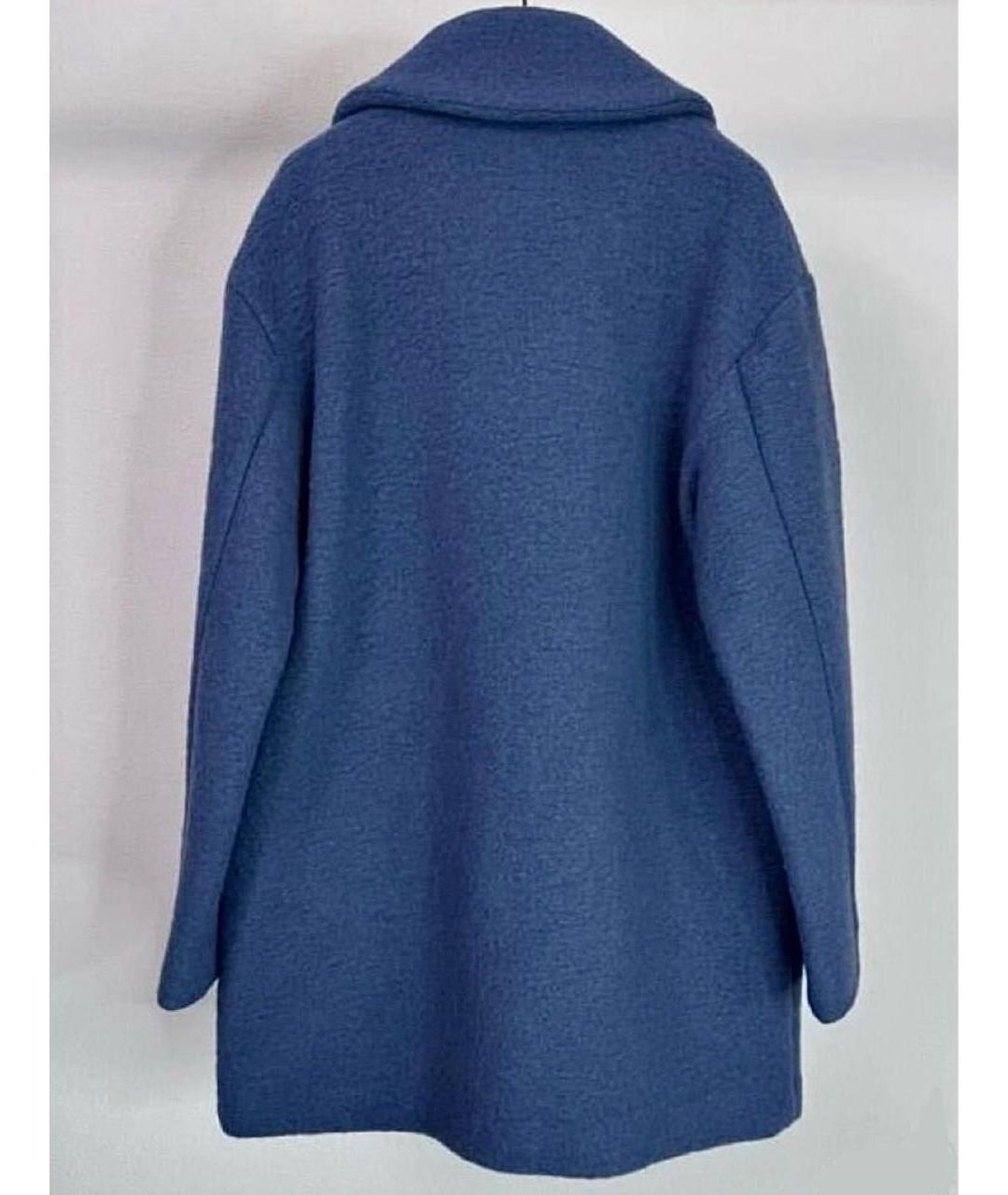 MAX MARA Синее шерстяное пальто, фото 2