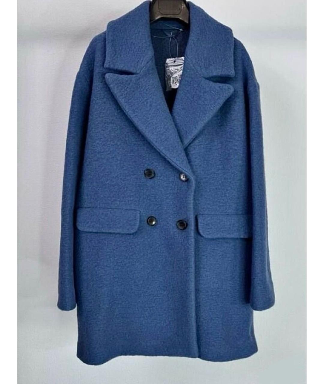 MAX MARA Синее шерстяное пальто, фото 8