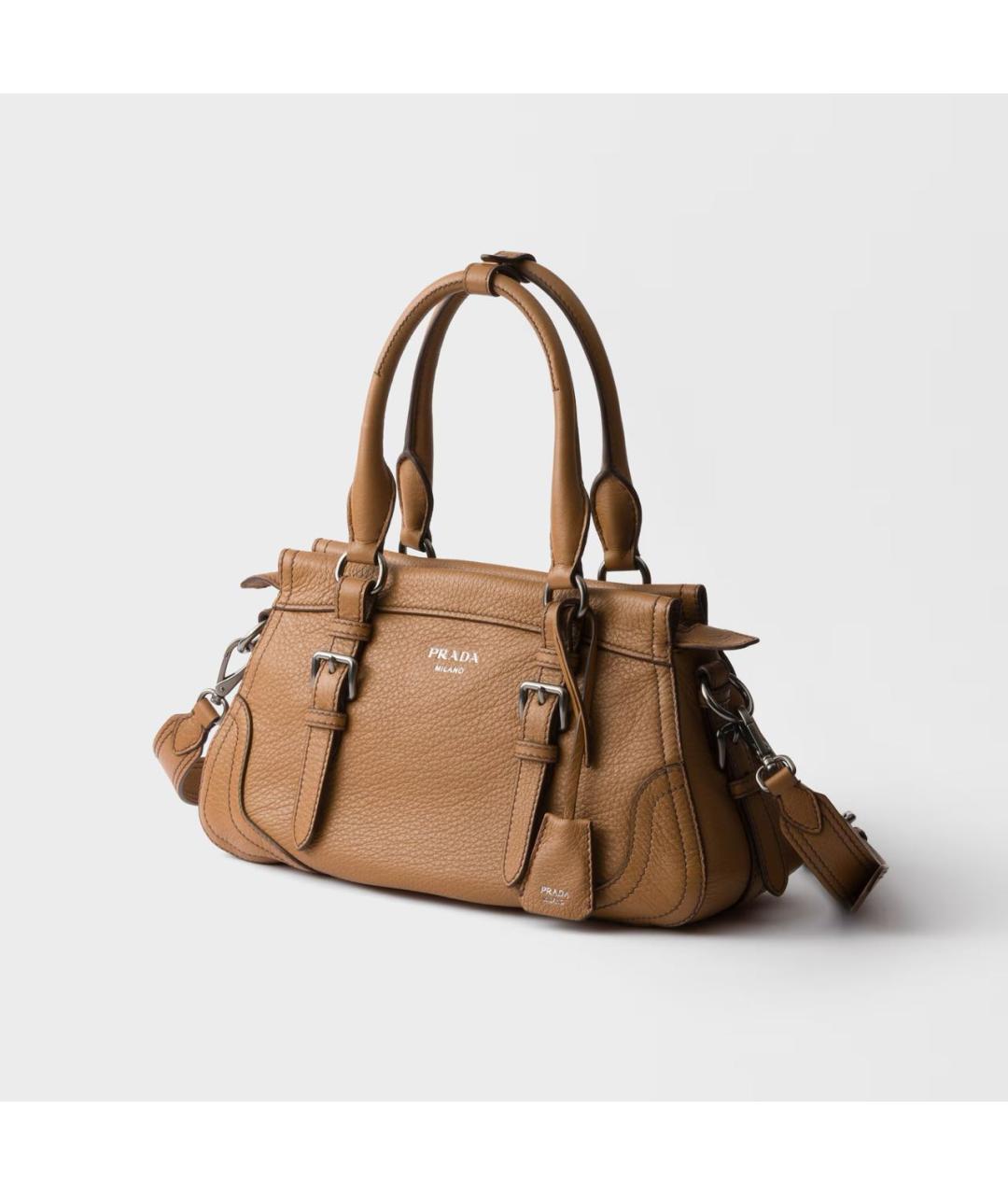 PRADA Коричневая кожаная сумка тоут, фото 3