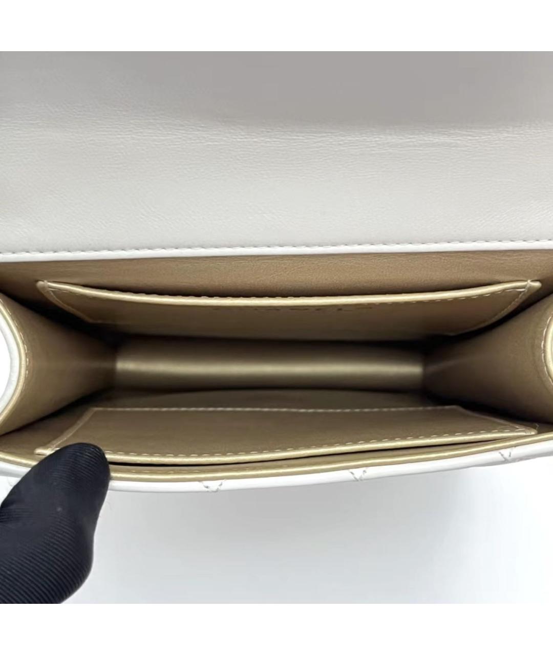 CHANEL Белая кожаная сумка через плечо, фото 6