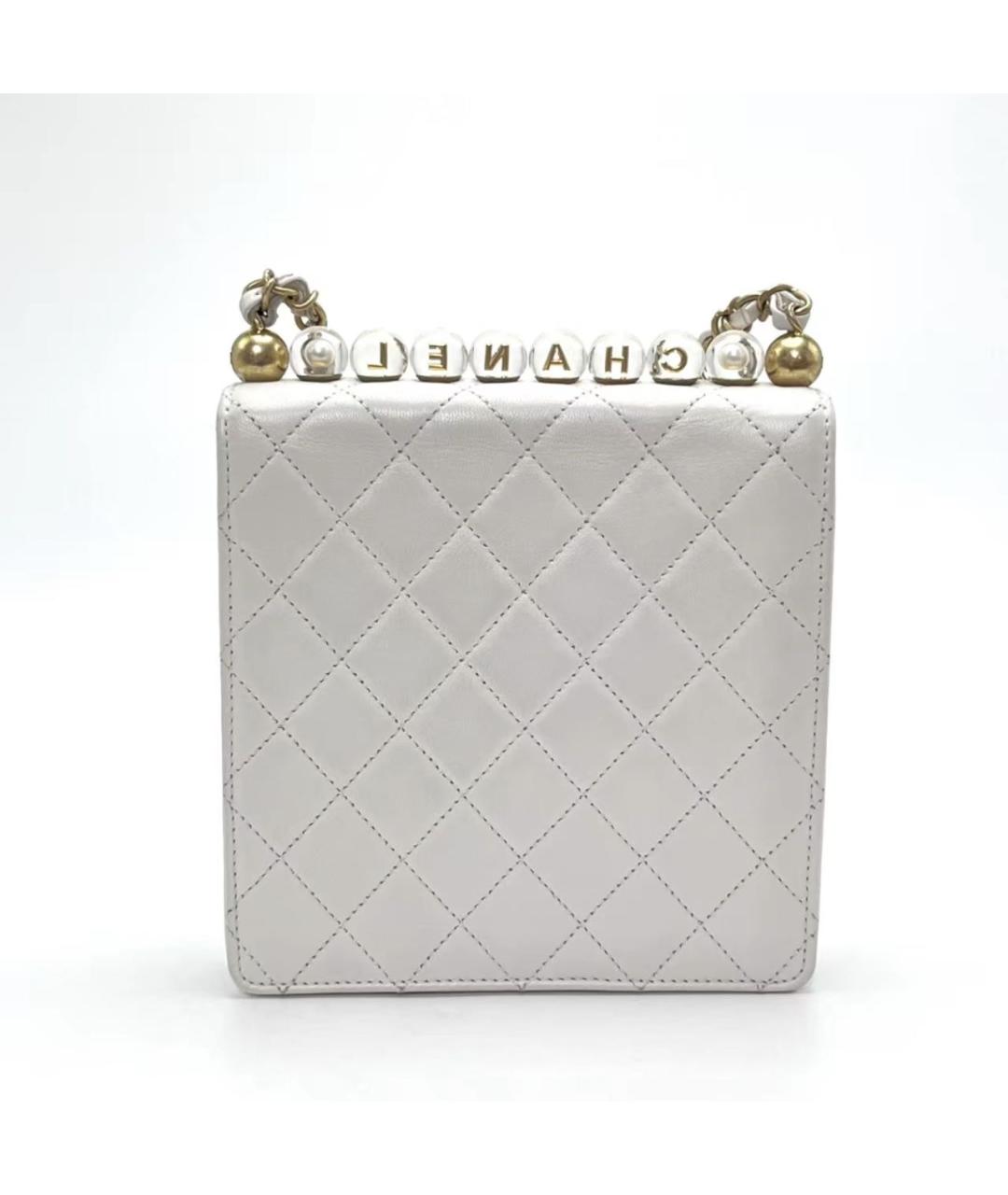 CHANEL Белая кожаная сумка через плечо, фото 2