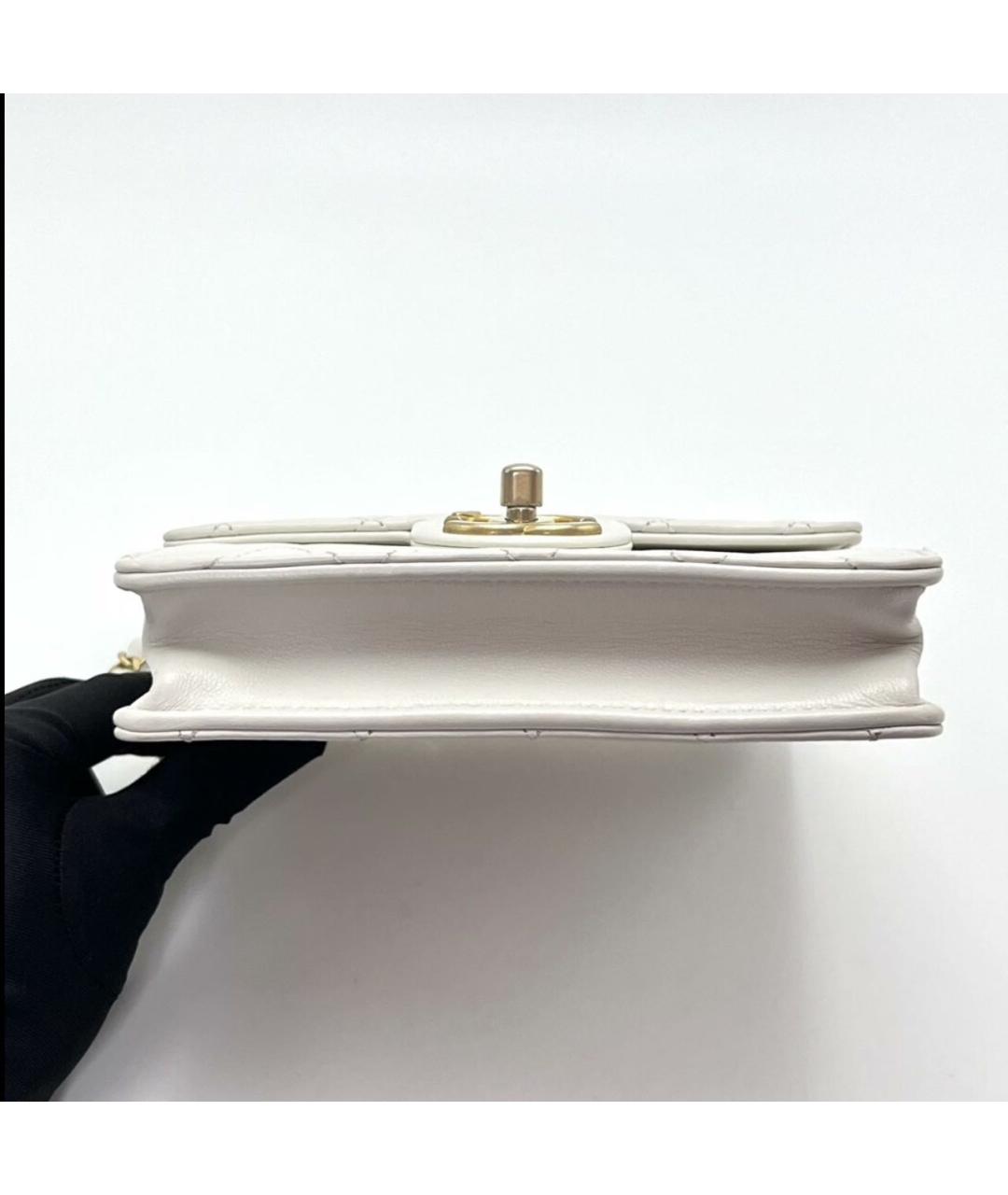 CHANEL Белая кожаная сумка через плечо, фото 5