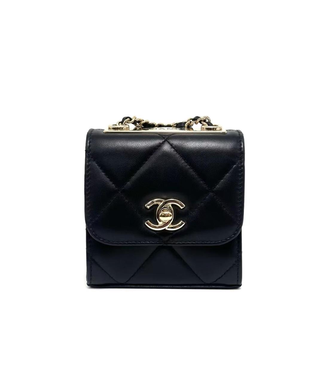 CHANEL Черная кожаная сумка через плечо, фото 7