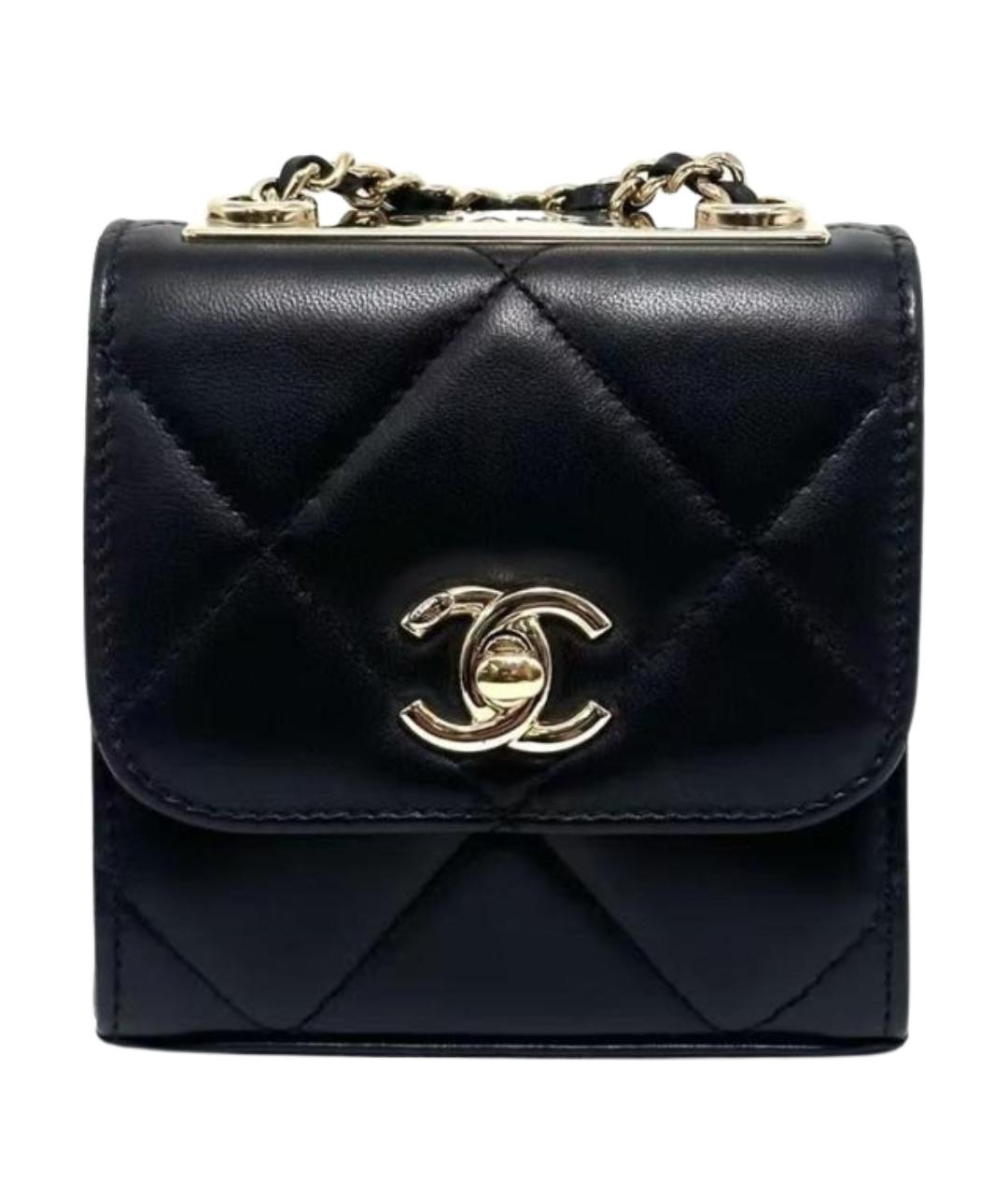 CHANEL Черная кожаная сумка через плечо, фото 1