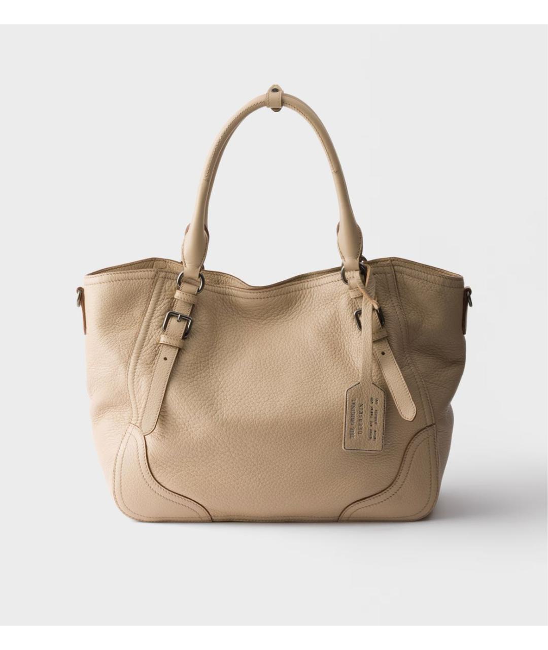 PRADA Бежевая кожаная сумка тоут, фото 4