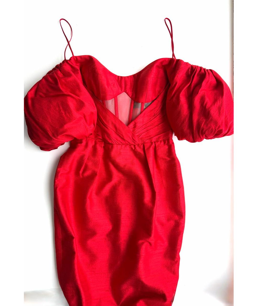 RASARIO Красное шелковое коктейльное платье, фото 3