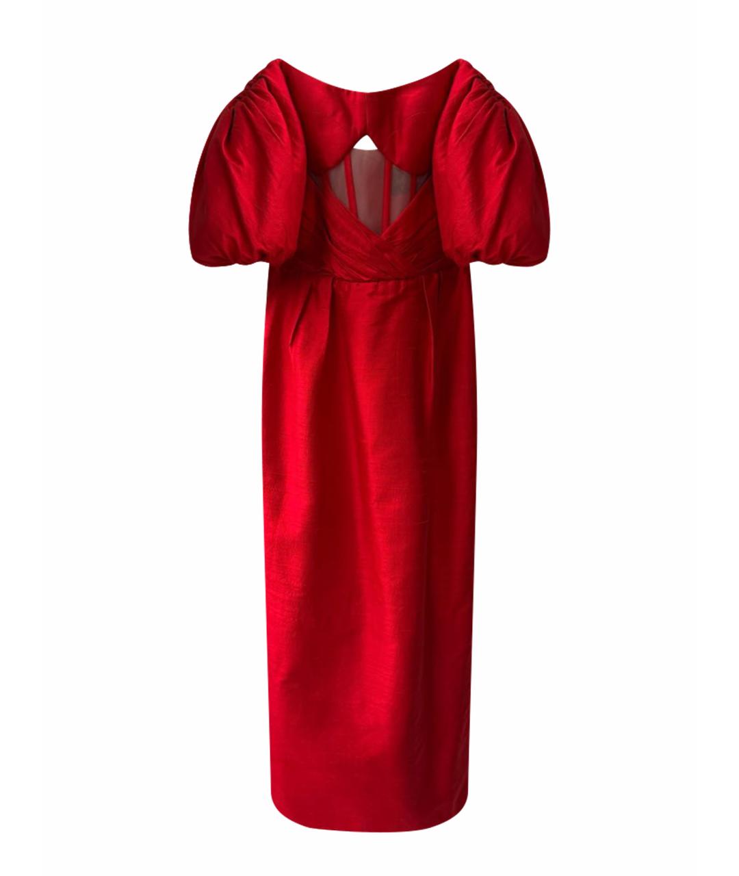RASARIO Красное шелковое коктейльное платье, фото 1