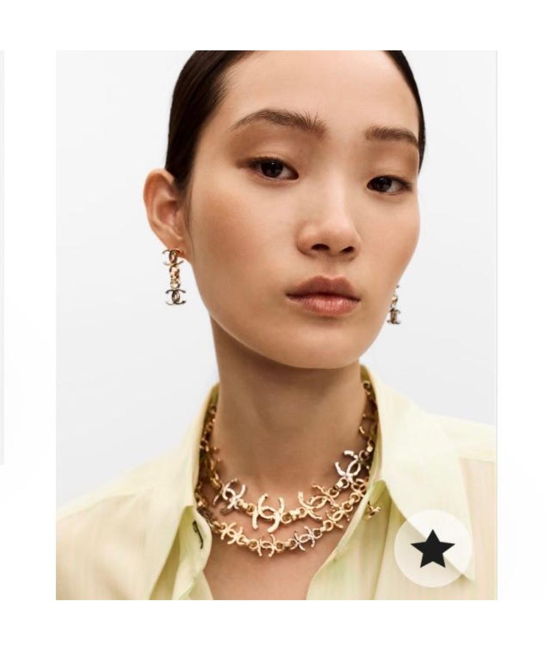 CHANEL Золотое металлическое колье, фото 4