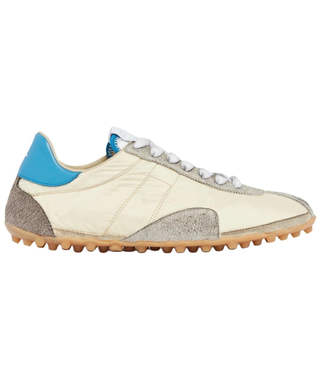 MAISON MARGIELA Бежевые текстильные кеды, фото 1