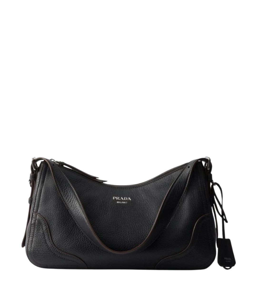 PRADA Черная кожаная сумка через плечо, фото 1