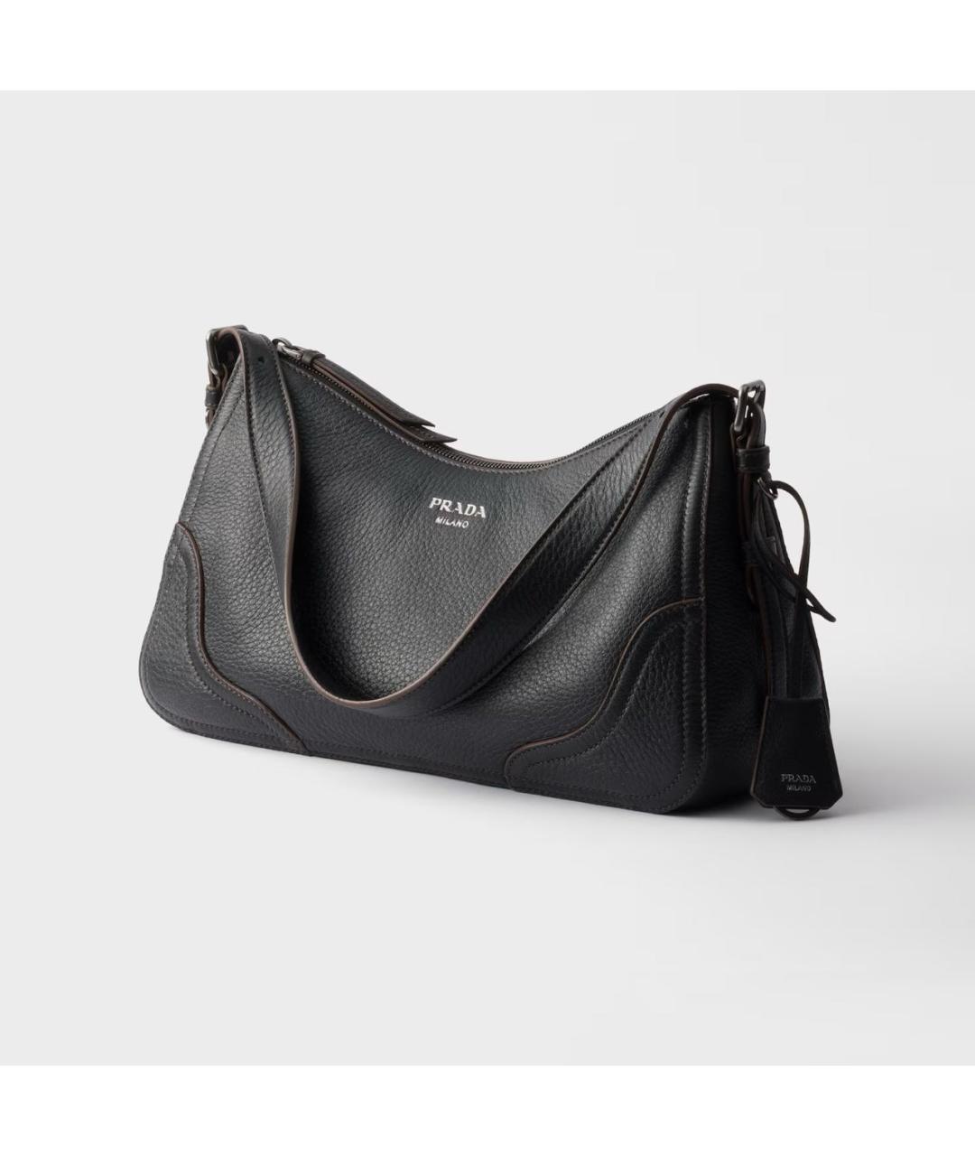 PRADA Черная кожаная сумка через плечо, фото 2
