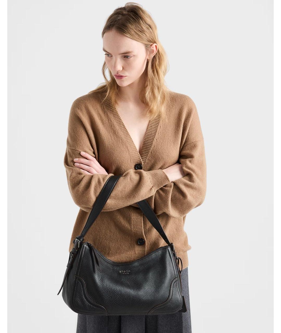 PRADA Черная кожаная сумка через плечо, фото 6