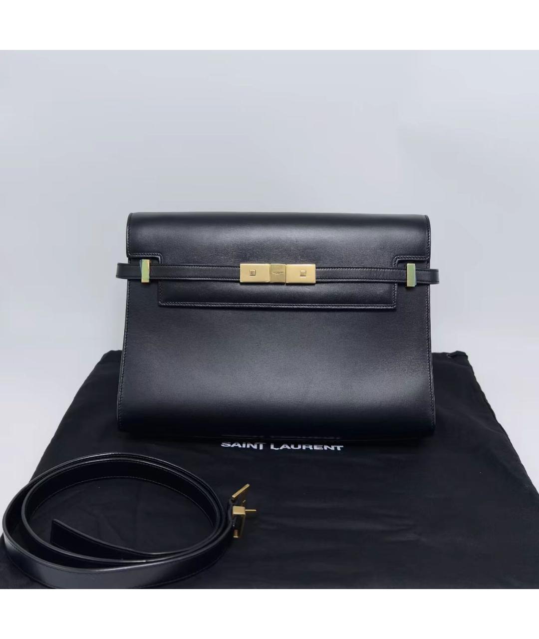 SAINT LAURENT Черная кожаная сумка через плечо, фото 7