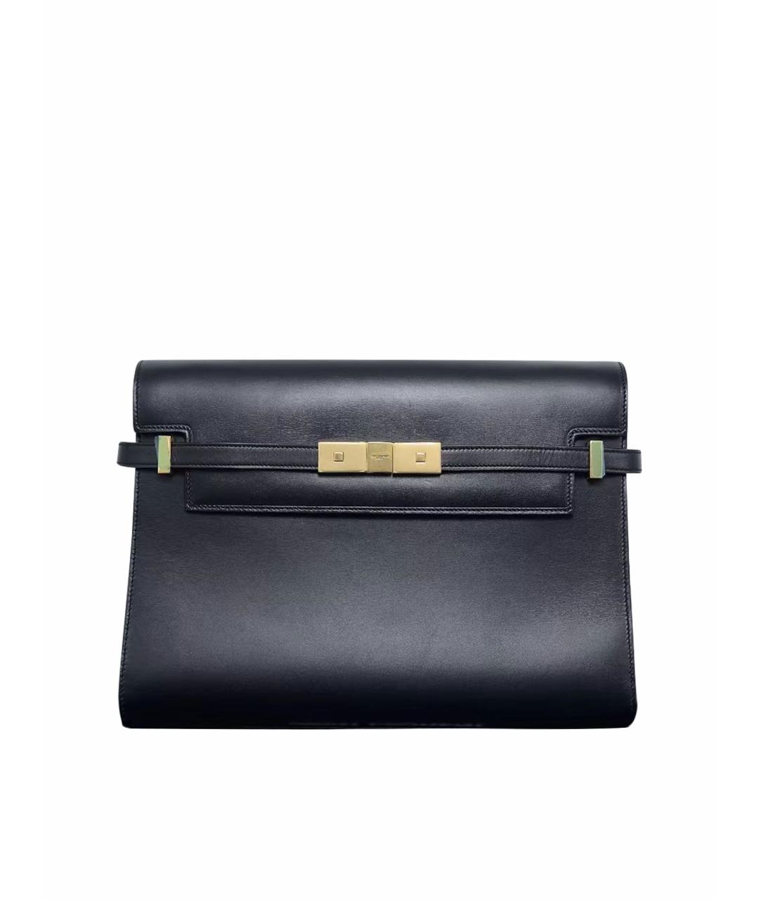 SAINT LAURENT Черная кожаная сумка через плечо, фото 1