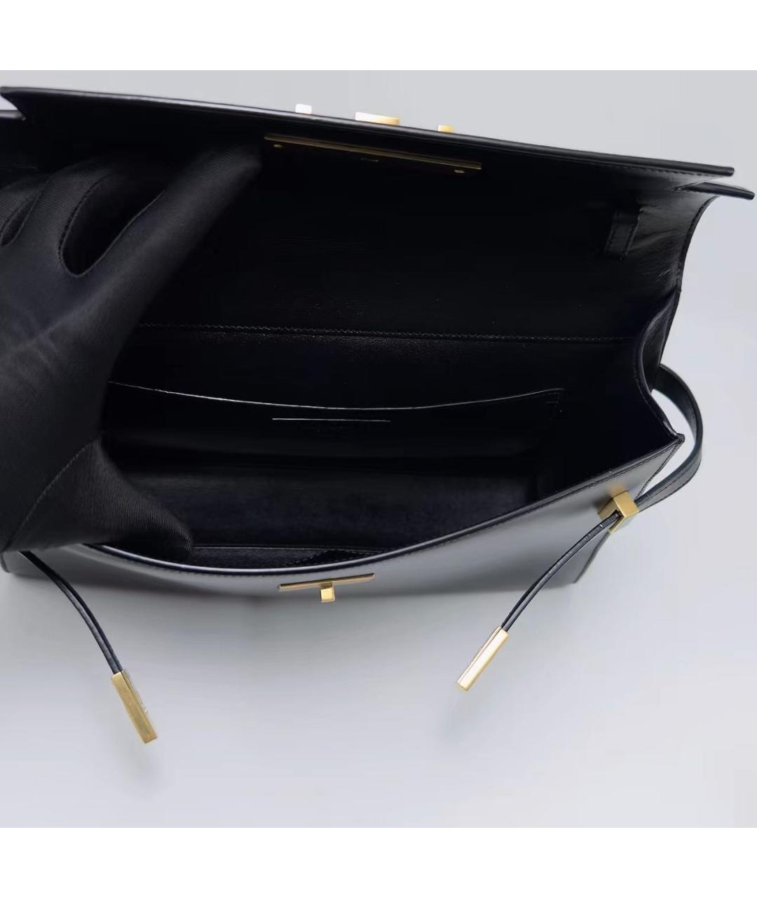 SAINT LAURENT Черная кожаная сумка через плечо, фото 6