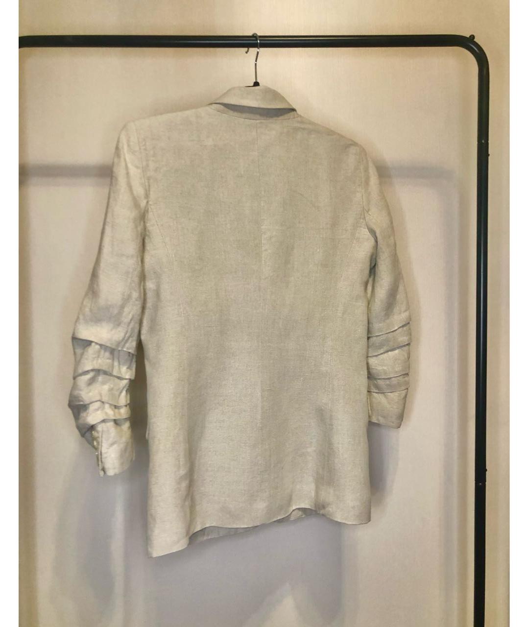 MICHAEL KORS Бежевый льняной жакет/пиджак, фото 2