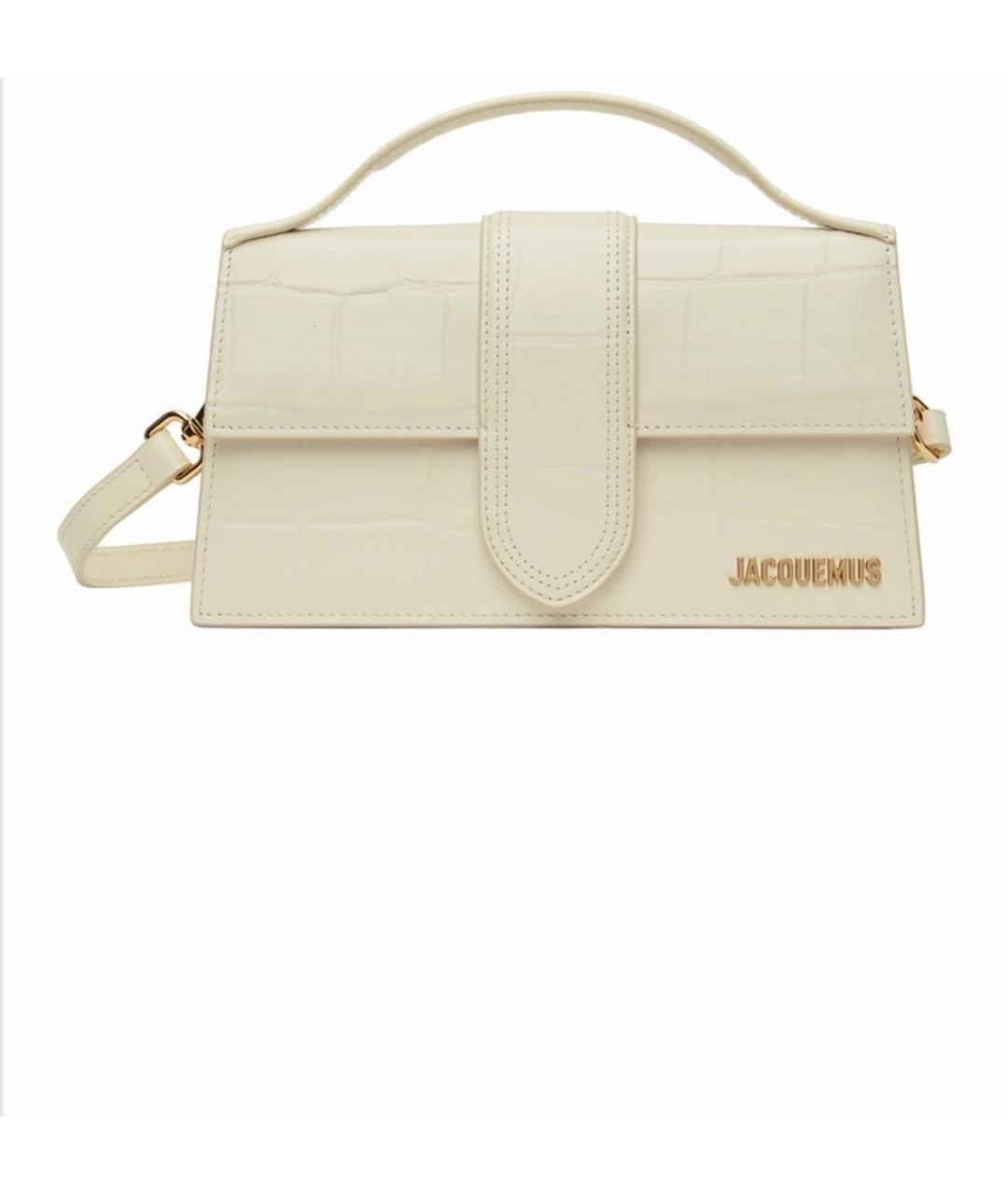 JACQUEMUS Бежевая кожаная сумка через плечо, фото 5