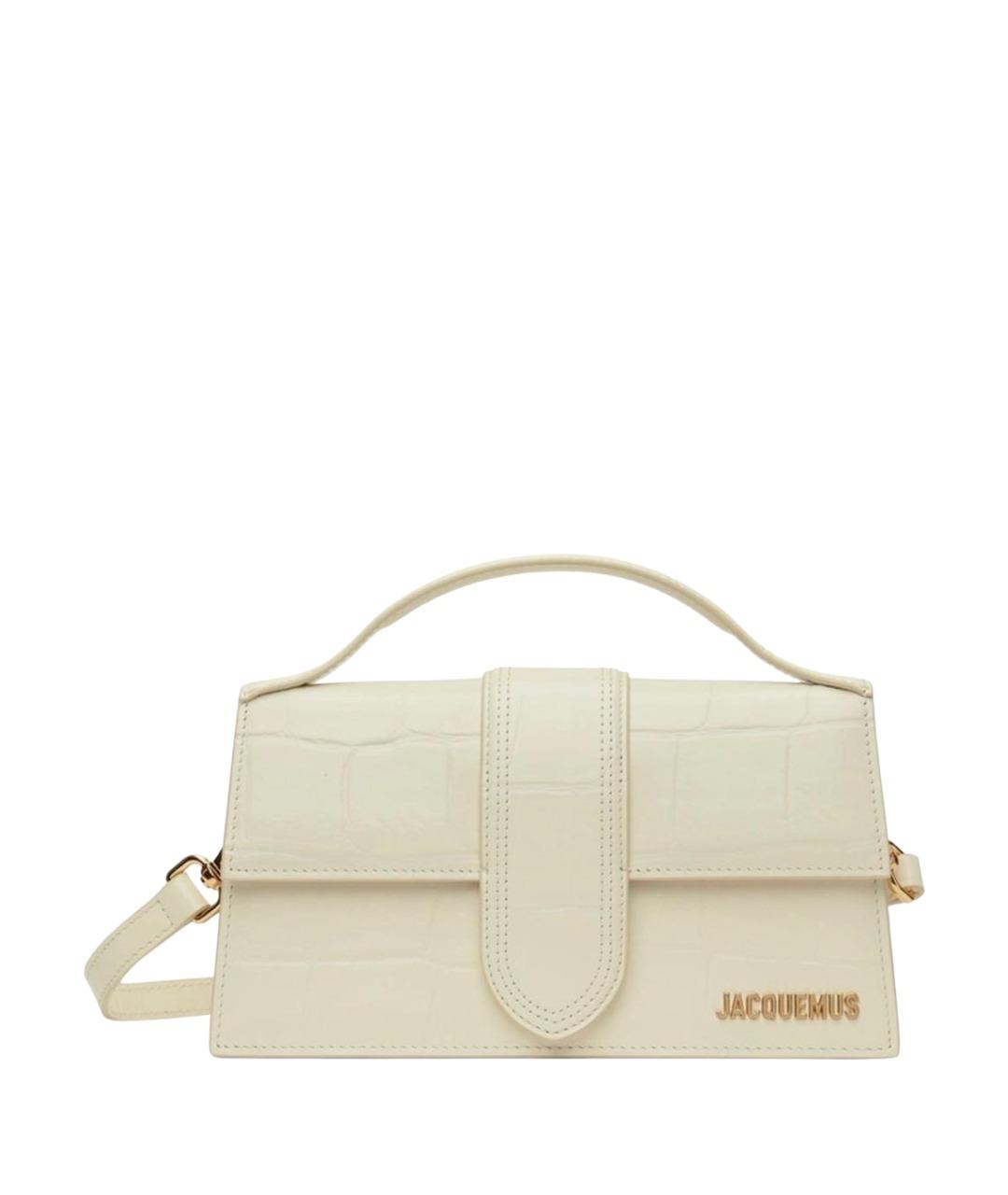 JACQUEMUS Бежевая кожаная сумка через плечо, фото 1