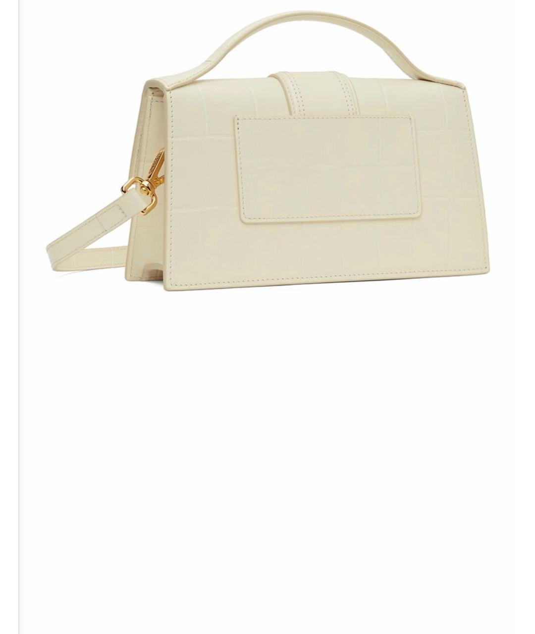 JACQUEMUS Бежевая кожаная сумка через плечо, фото 4