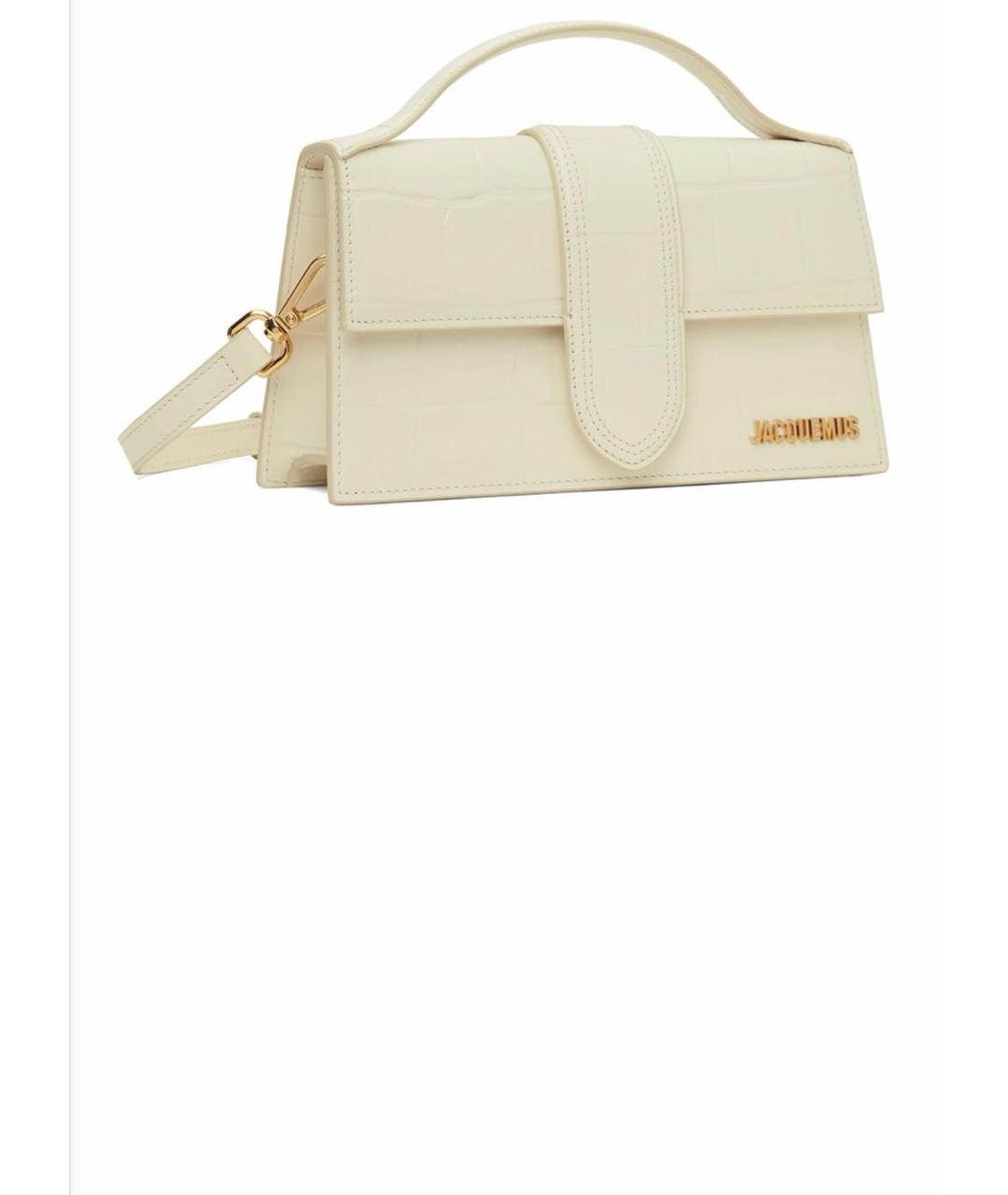 JACQUEMUS Бежевая кожаная сумка через плечо, фото 3