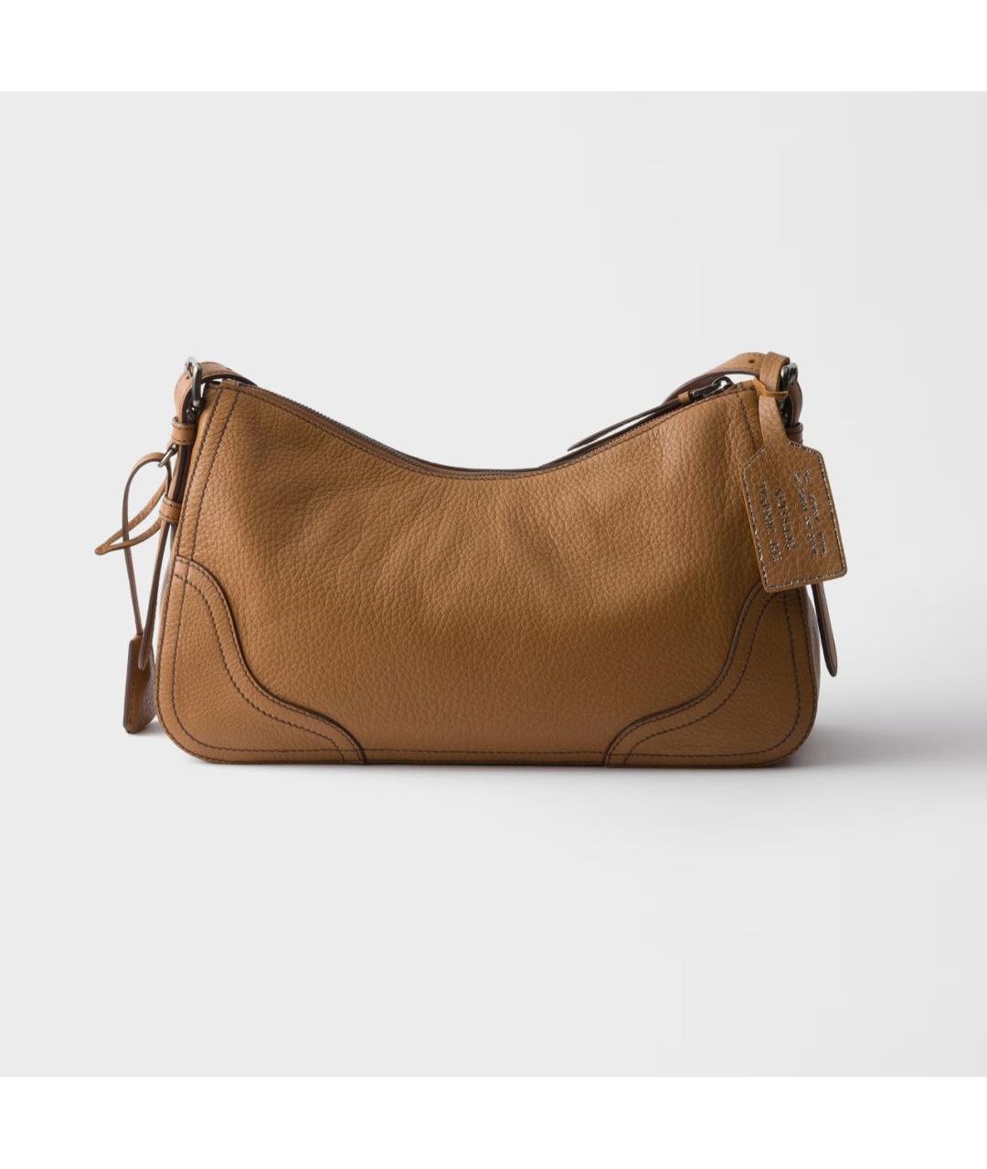 PRADA Коричневая кожаная сумка через плечо, фото 4