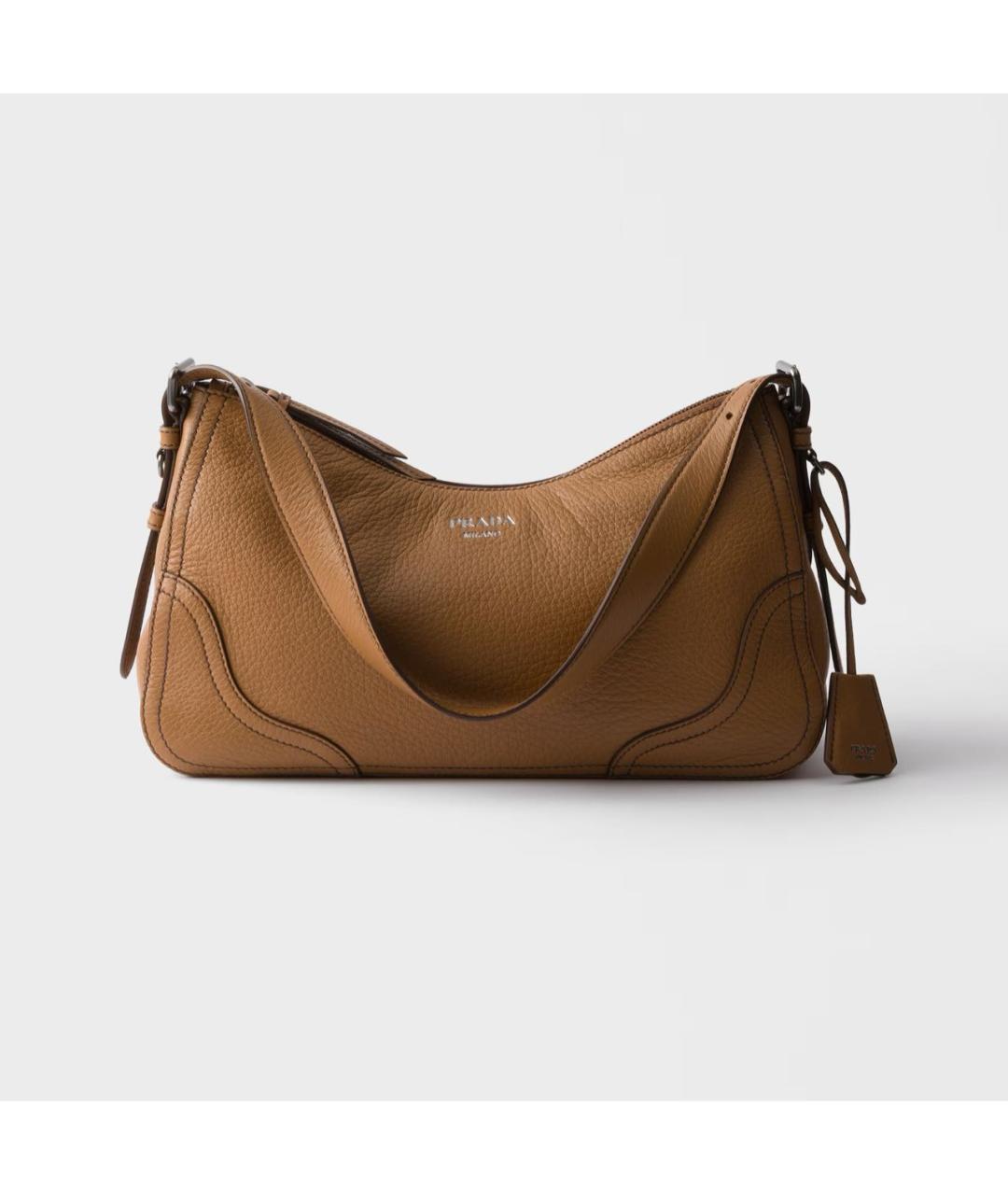 PRADA Коричневая кожаная сумка через плечо, фото 6