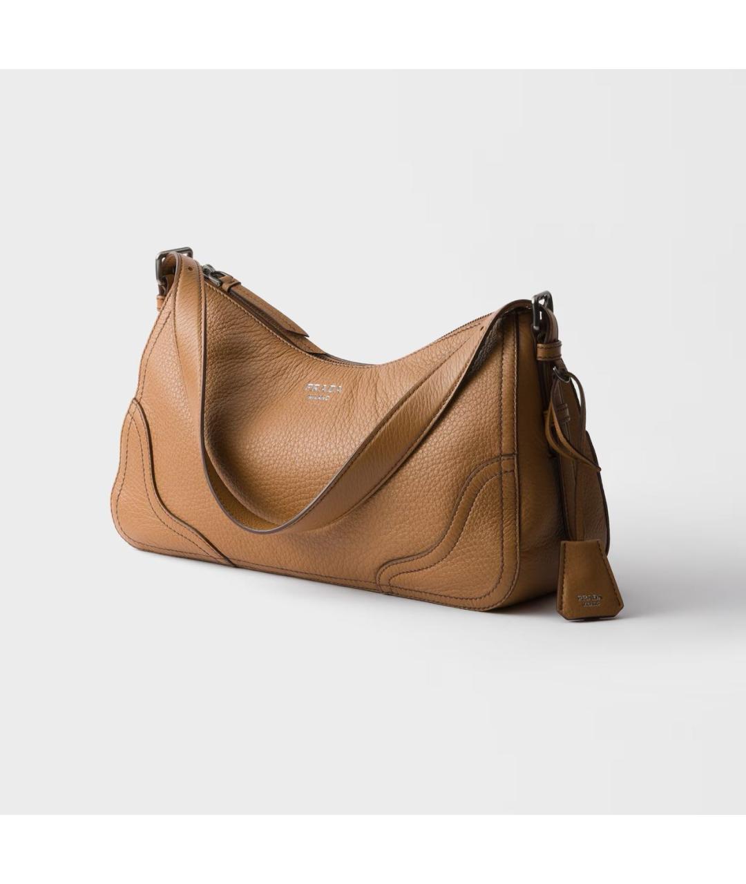 PRADA Коричневая кожаная сумка через плечо, фото 3