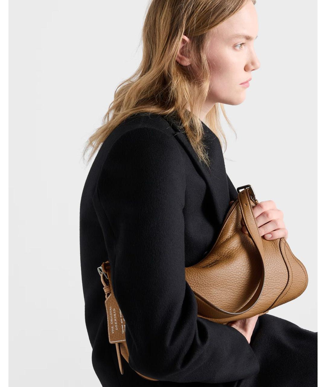 PRADA Коричневая кожаная сумка через плечо, фото 5