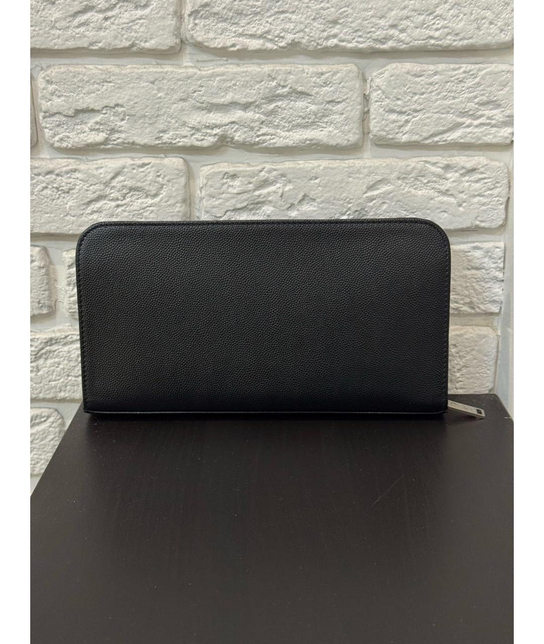 SAINT LAURENT Черный кожаный кошелек, фото 6